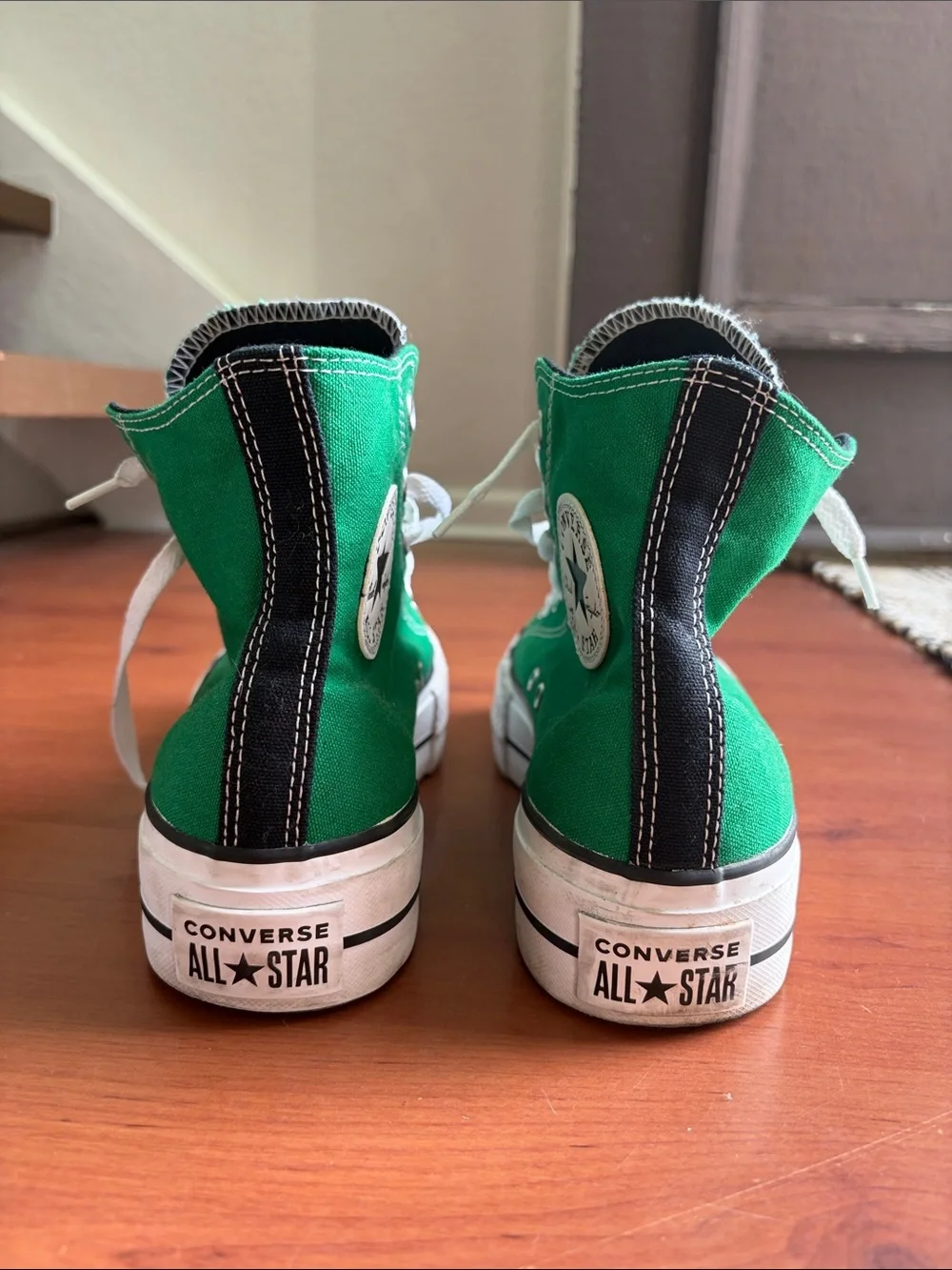 Converse Green High Top Platform Sneakers